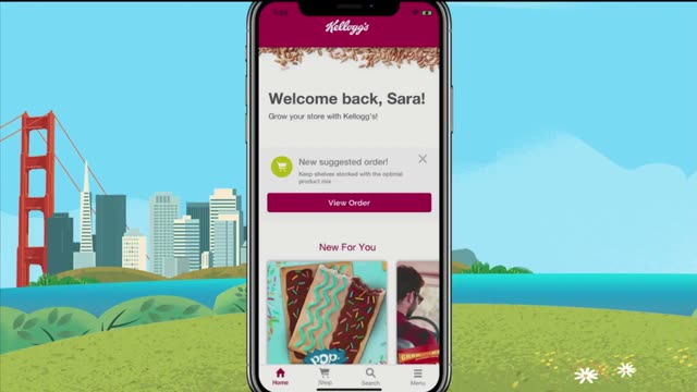 Kellogg's store-owner ordering app on the keynote screen